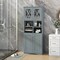 57-Inch Tall Freestanding Bathroom Storage Cabinet with 3 Adjustable Shelves and Acrylic Doors